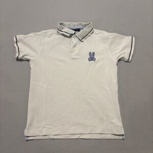 Psycho Bunny Kids Polo Shirts Size Medium White School Preppy Casual‎ Collar